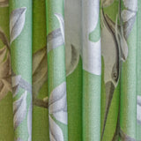 Green, White Heron N Daffodil Printed Cotton Curtain Panels