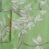 Green, White Heron N Daffodil Printed Cotton Curtain Panels