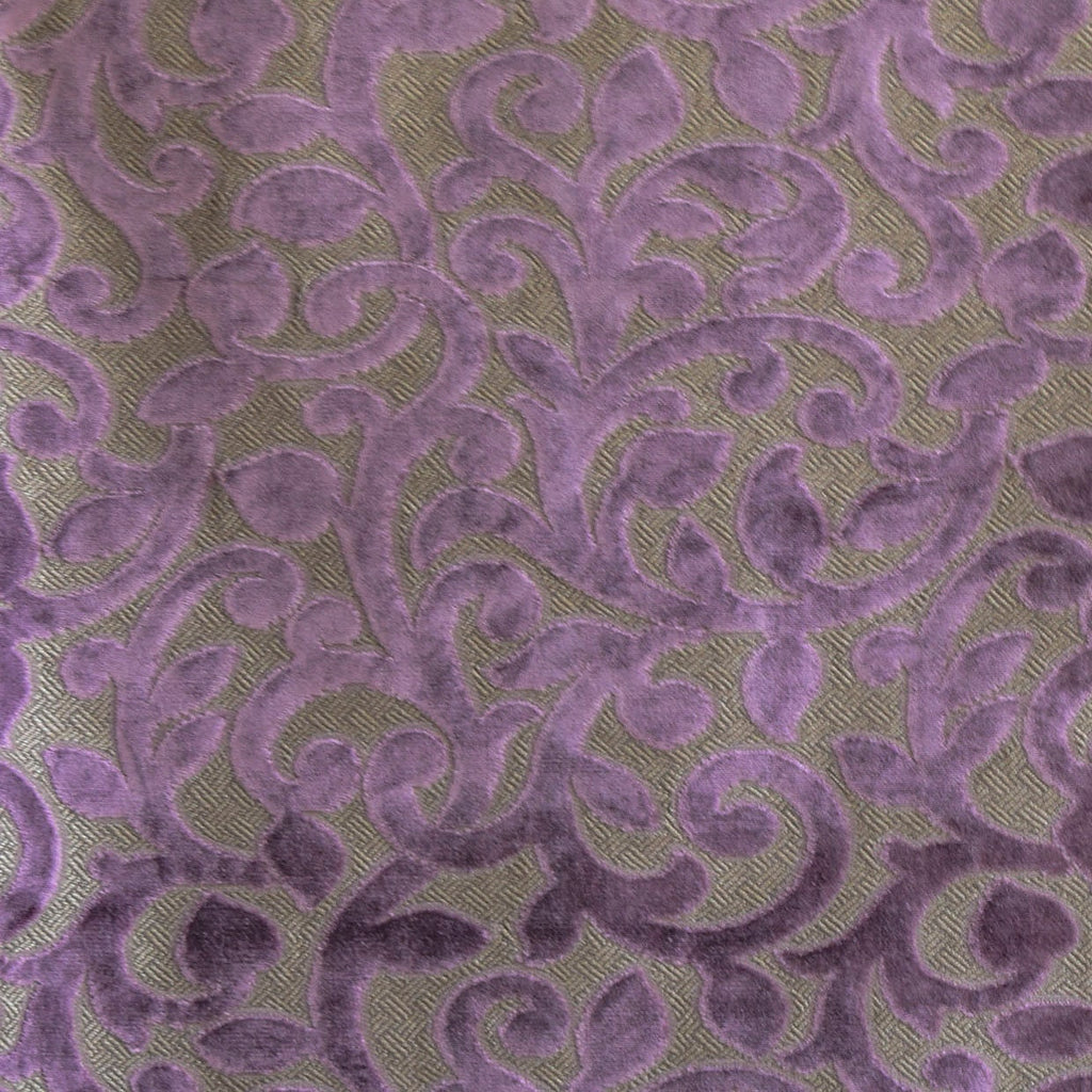 Purple Floral Jacquard Velvet Curtain Panels