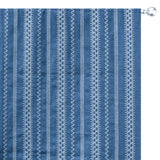 Light Blue, White Geometric Cotton Embroidery Curtain Panels