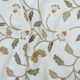 Floral Nursery Ivory Cotton Embroidery Curtain Panels
