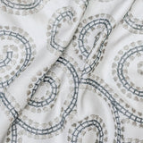 Spirals N Scrolls Ivory Cotton Embroidery Curtain Panels