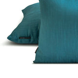 Teal Blue Luxury - Teal Blue Art Silk Throw Cushion Cover Pack of 2