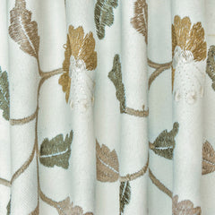 Floral Nursery Ivory Cotton Embroidery Curtain Panels