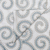 Spirals N Scrolls Ivory Cotton Embroidery Curtain Panels
