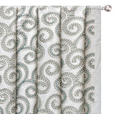 Spirals N Scrolls Ivory Cotton Embroidery Curtain Panels