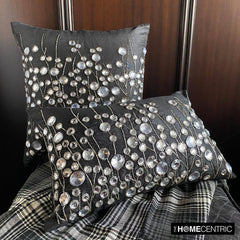 Kristy - Black Silk Decorative Lumbar Cushion Cover