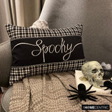Spooky Vibes - Black & White Cotton Decorative Lumbar Cushion Cover