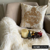 Shimmer Ornament - Gold Velvet Decorative Throw Cushion Cover