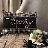 Spooky Vibes - Black & White Cotton Decorative Lumbar Cushion Cover