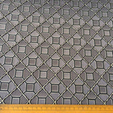 Grey And Black Tile Jacquard Fabric By The Metre