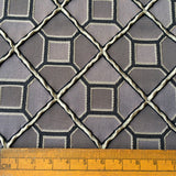 Grey And Black Tile Jacquard Fabric By The Metre