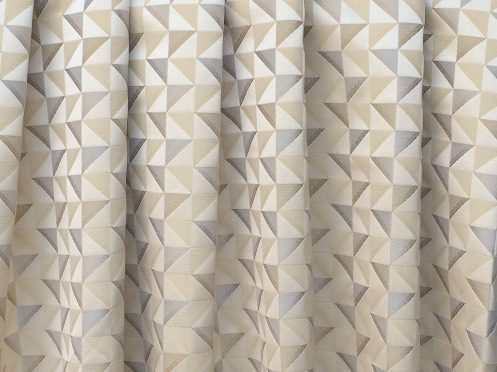 Light Gold Triangles Cototn Fabric By The Metre