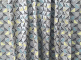 Grey And Yellow Triangle Cotton Fabric By The Metre