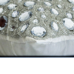 Diamonds Everywhere - Silver Art Silk Decorative Euro Sham