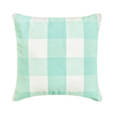 Aqua Plaid - Aqua Blue Buffalo Checks Throw Cushion Cover