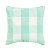 Aqua Plaid - Aqua Blue Buffalo Checks Decorative Euro Sham
