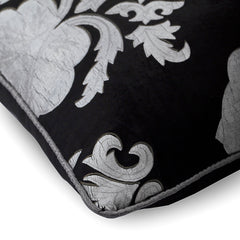 Behind The Damask - Black Velvet Decorative Euro Sham