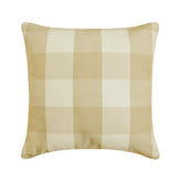 Beige Plaid - Beige Cotton Throw Pillow Cover