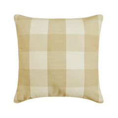 Beige Plaid - Beige Cotton Throw Pillow Cover