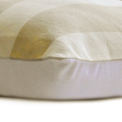 Beige Plaid - Beige Cotton Throw Pillow Cover