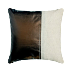 Better Half Choco - Brown Faux Leather Throw Pillow Cover