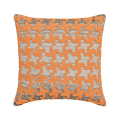 Brick On Brick - Burnt Orange Art Silk Decorative Euro Sham