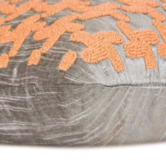 Brick On Brick - Burnt Orange Art Silk Decorative Euro Sham