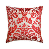 Cayenne Red Damask - Cayenne Red Burnout Velvet Decorative Euro Sham