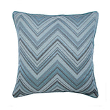 Chevron Blues - Blue Jacquard Silk Decorative Euro Sham