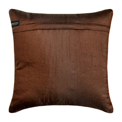 Gold Leaves - Brown Art Silk Throw Pillow Cover