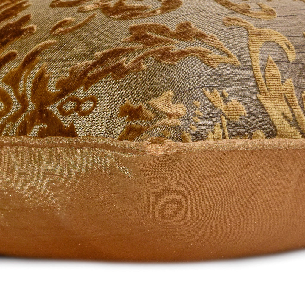 Blonde Damask - Gold Velvet Throw Pillow Cover