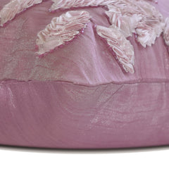 Leafy Pink - Pink Art Silk Throw Pillow Cover