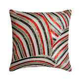Red N Black Streaks - Red Art Silk Decorative Euro Sham