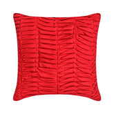 Red Wind Folds - Red Faux Suede Throw Pillow Cover