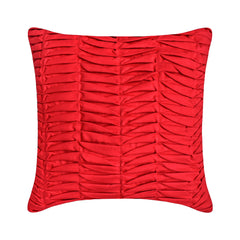 Red Wind Folds - Red Faux Suede Throw Pillow Cover