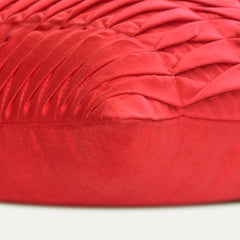Red Wind Folds - Red Faux Suede Throw Pillow Cover