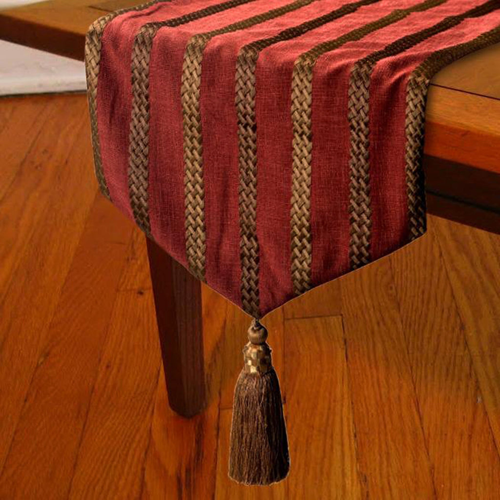 Sumac Stripe - Rust & Red Linen Decorative Table Runners