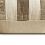 Swathe Beige - Beige Velvet & Linen Lumbar Pillow Cover