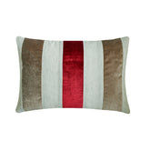Swathe Cranberry - Red Linen & Velvet Lumbar Pillow Cover