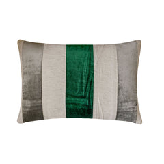 Swathe Emerald - Green Velvet & Linen Lumbar Pillow Cover