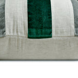 Swathe Emerald - Green Velvet & Linen Lumbar Pillow Cover