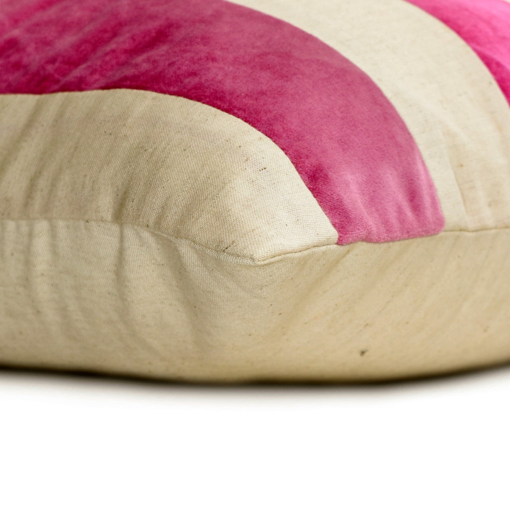 Swathe Pink - Pink Velvet Lumbar Pillow Cover