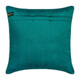 Teal Geometry - Teal Blue Art Silk Throw Pillow Cover