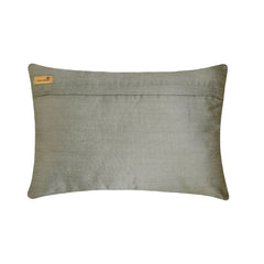 Vintage Silver Love - Art Silk Silver Decorative Lumbar Pillow Cover