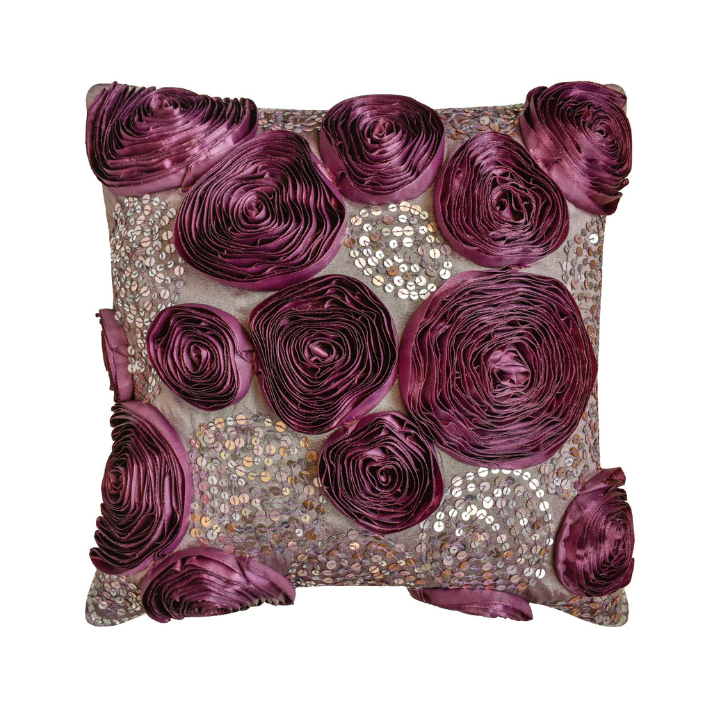 Chocolate Marigolds - Brown Art Silk Throw Pillow Cover