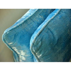 Aqua Shimmer - Aqua Blue Velvet Decorative Euro Sham