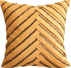 Beige Crystalline Pillow Cover