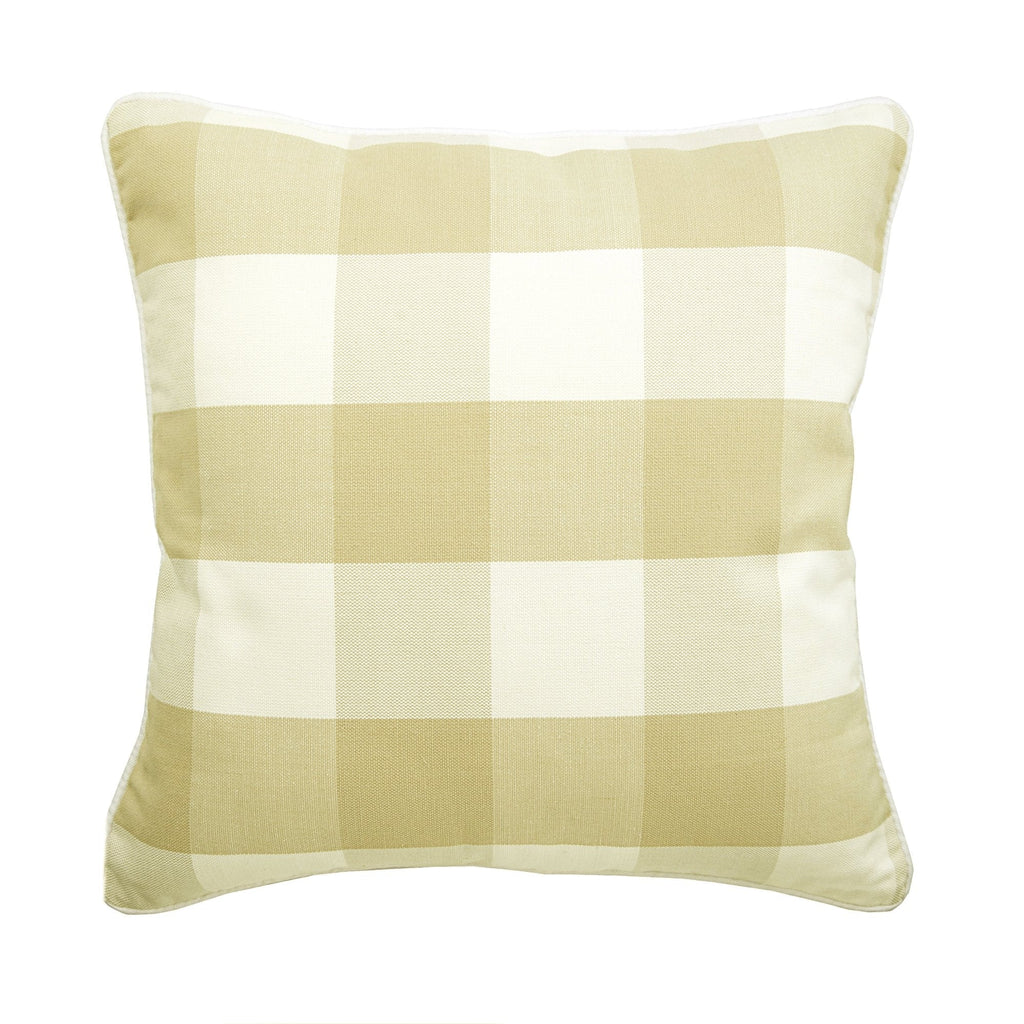 Chartreuse Plaid - Chartreuse Buffalo Checks Throw Cushion Cover