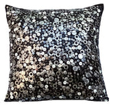 Black Night Silk Throw Pillow Cover